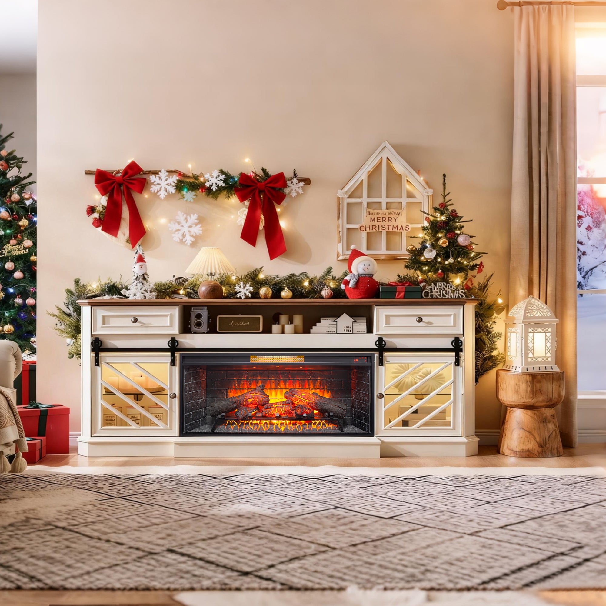 42 inch Infrared Electric Fireplace with Removable Trim kit Insert, Touch Panel Home Decor Heater - Grand Goldman Shop
