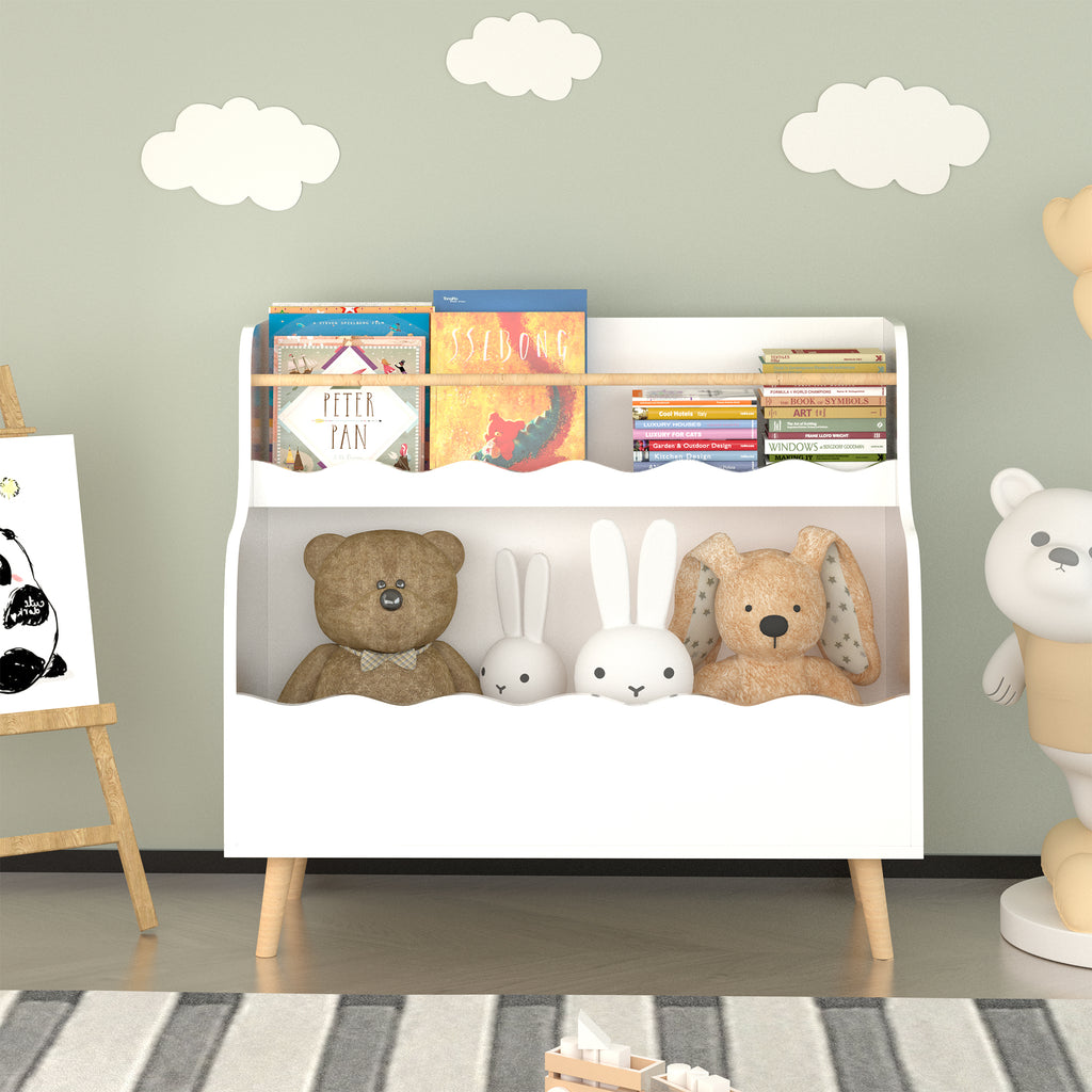 Kids Bookcaes, Children Book Organizer, toy Storage Cabinet Organizer, White | Premium Home Decor - Grand Goldman