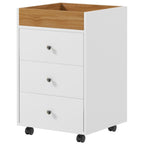 HOMCOM 3 Drawer Home Office Storage Cabinet, Office Drawer on Wheels with Removable Tray, Under Desk Printer Stand with Stora
