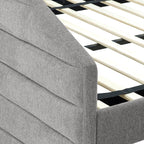 Upholstered Tufted Queen Size Daybed with Two Drawers Trundle, Linen Fabric, Grey, 88'x64.5'x34' - Grand Goldman Shop