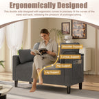 48' Soft Corduroy Loveseat Couch W/Soft Cushions,Side Storage Pocket,Sturdy Composite Board & Solid Wood Frame, High Rebound Sponge,Easy Assembly,Ideal for Living Room,Apartment,Dorm,Office. - Grand Goldman Shop