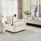 Convertible Sleeper Chair Sofa Bed Adjustable Pull Out Sleeper Chair Bed Multi-Pockets Folding Sofa Bed for Living Room Bedroom Small Space,3-in-1 Sofa Bed - Grand Goldman Shop