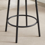 Round bar stool set with shelf, upholstered stool with backrest Grey, 23.62'' W x 23.62'' D x 35.43'' H. - Grand Goldman Shop