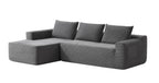 96.9' Cloud Sectional Couch with U-Shaped Chaise,Modern Modular Sofa with Deep Seat, Upholstered Couches for Living Room Bedroom,No Assembly Required,(Plush Corduroy Fabric),Grey-Blue-Left - Grand Goldman Shop