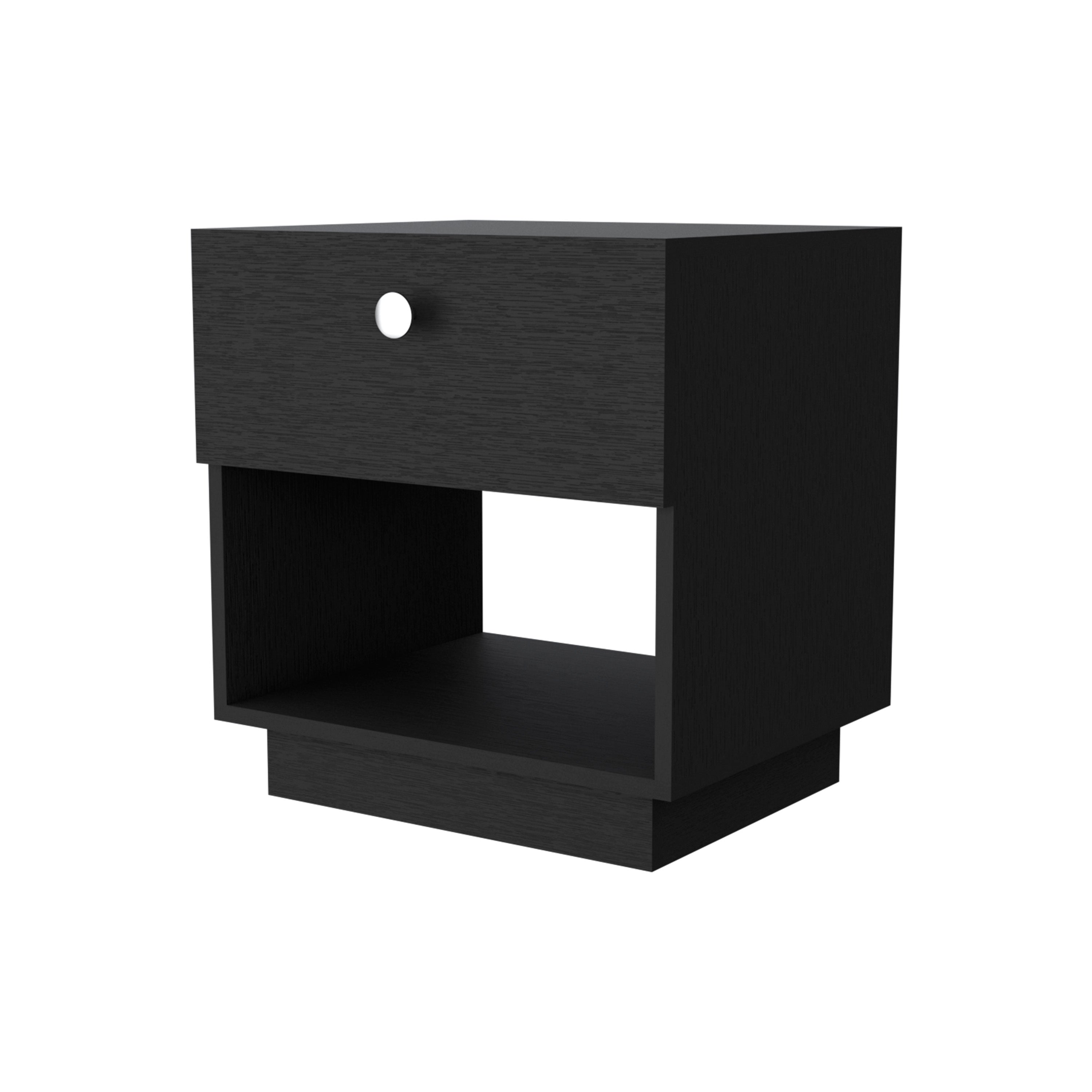 Peyton 2 Piece Bedroom Set, Armoire + Nightstand, Black - Grand Goldman Shop