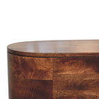 Solid Wood Honey Caramel Rounded Lid-Up Blanket Box, Nordic Legs, Brown - Grand Goldman Shop