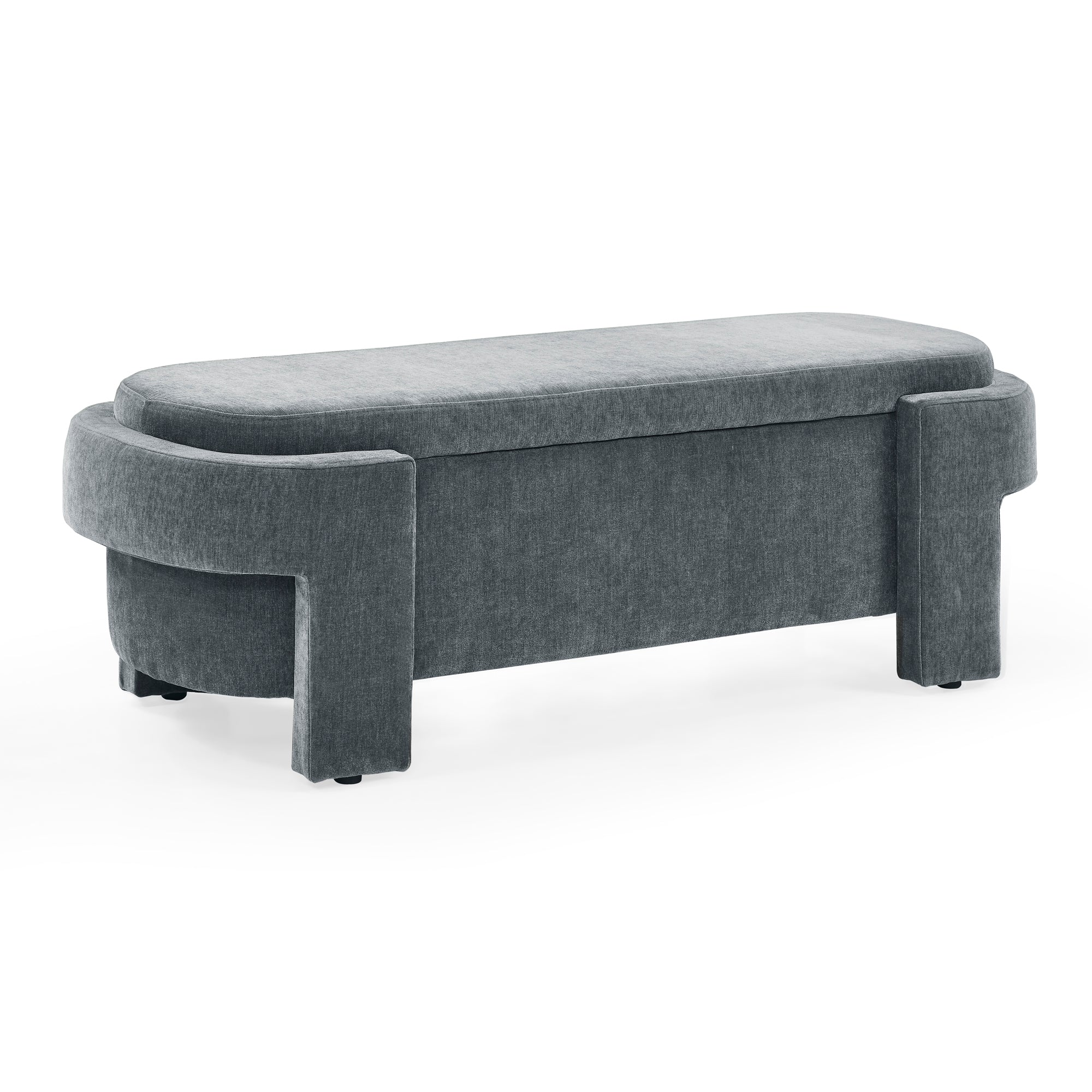 Chenille Upholstered Bench with Large Storage Space for the Living Room, Entryway and Bedroom,Grey,( 51.5''x20.5''x17'' ) - Grand Goldman Shop