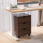 3-Drawer Vertical Filing Cabinet Rolling Wood Mobile File Cabinets Under Desk for Home Office with Casters (Non-Assembled) - 