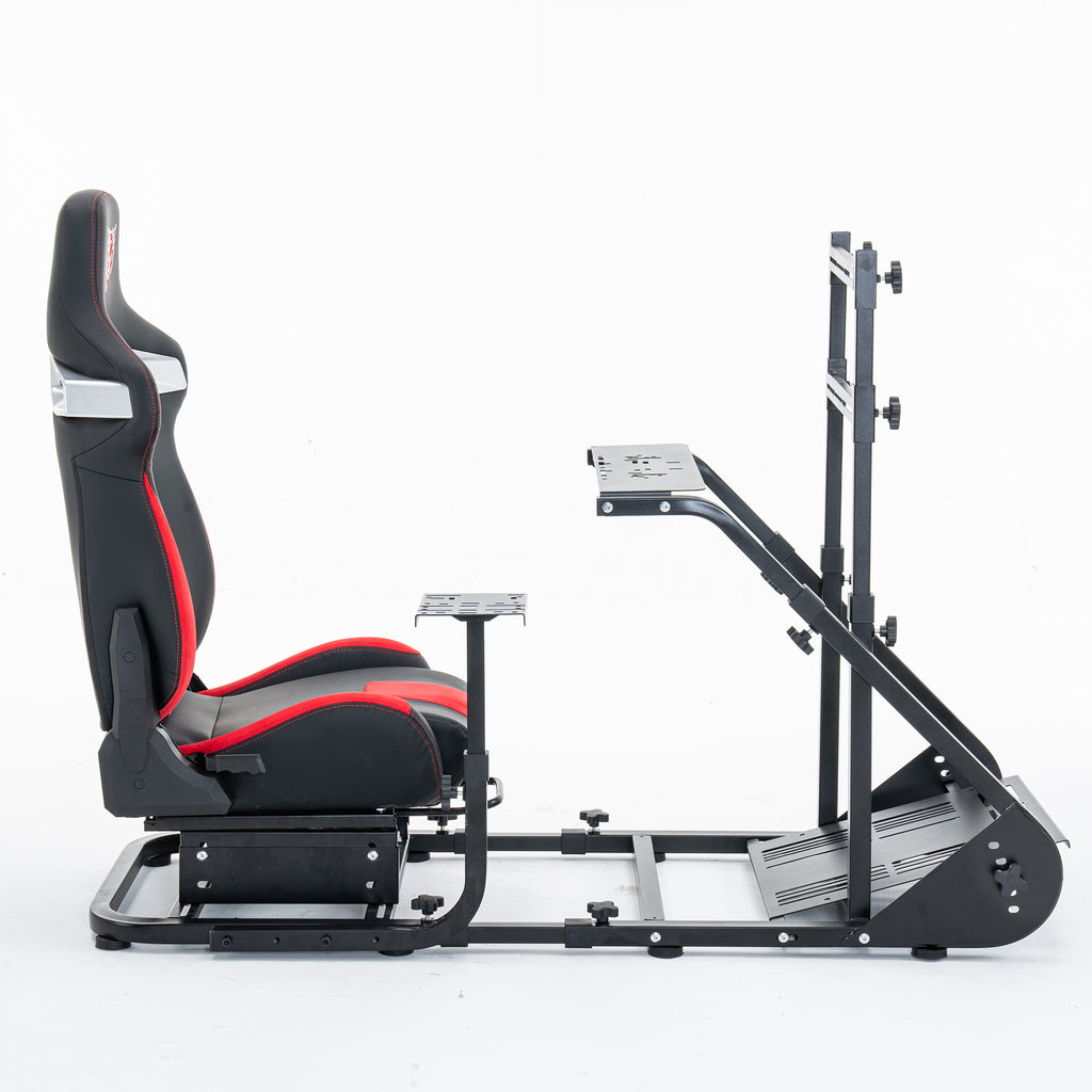 Enhanced and stable racing wheel cockpit, compatible with Fanatec, PXN, Thrustmaster, and Logitech adjustable driving simulat