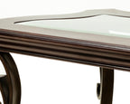 Sofa Table, Glass table top, MDF W/marble paper middle shelf, powder coat finish metal legs. (54'Lx20'Wx30'H) - Grand Goldman Shop