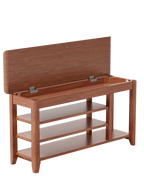Adjustable shoe-changing bench, storage bench, hidden storage. With a load-bearing capacity of up to 550 pounds, suitable for bedrooms and corridors. 100% solid wood. - Grand Goldman Shop