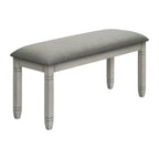 Transitional Style Grey Upholstered Bench with Solid Wood Legs, 41' Rectangular for Kitchen, Dining Room, Entryway, or Bedroom - Grand Goldman Shop