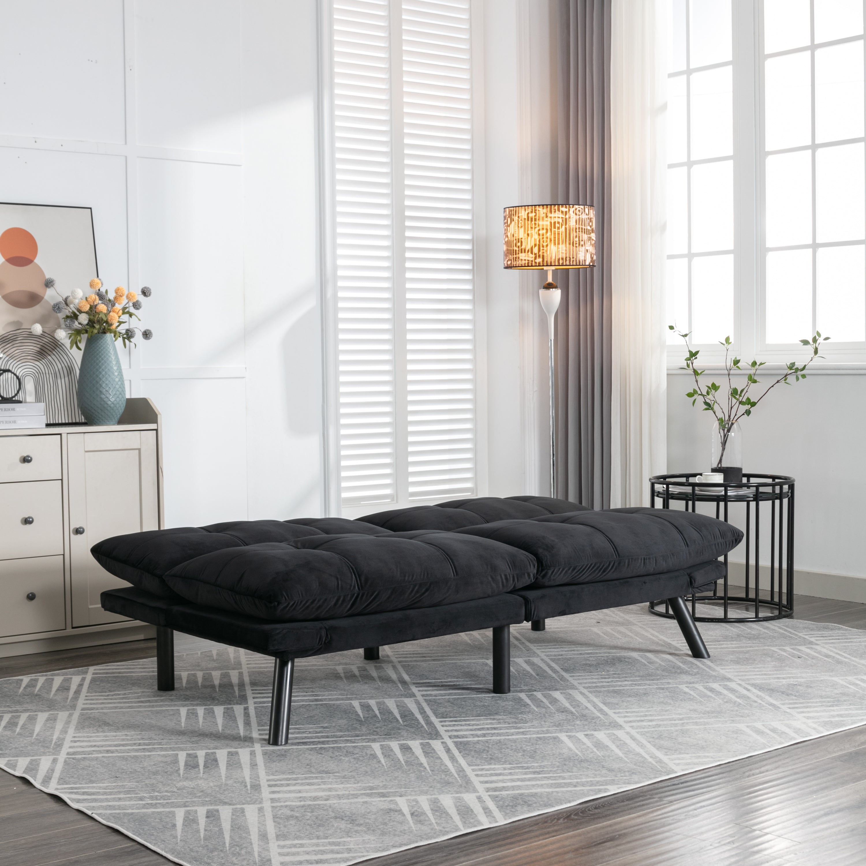Black Convertible Folding Modern sofa Bed - Grand Goldman Shop