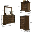 Maderne Traditional Wood Panel 5 pieces Queen Bed set with Dresser, Mirror, Nightstand and Chest - Grand Goldman Shop