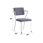 Cargo Gray Fabric & White Finish Office Chair | Premium Home Decor - Grand Goldman