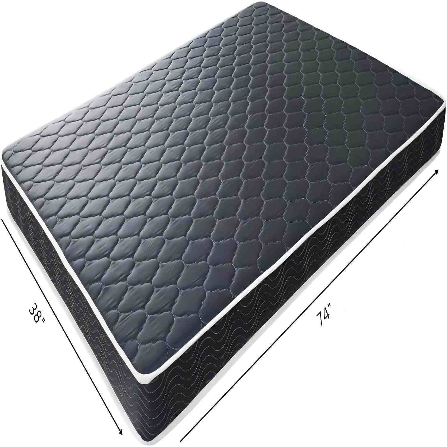 6 Inch Waterproof Foam Mattress, Navy Blue Quilted Breathable Fabric, Twin Size - Grand Goldman Shop