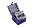 4' Long Travel Jewelry Case, Square Shaped, Azure Blue - Grand Goldman Shop