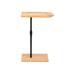 Couch Tray Table Bamboo Height Adjustable Side Table for Sofa C-shaped Oval End Tables with Slots for Bed & Chairs in Living Room & Bedroom (Oval + Rectangle) - Grand Goldman Shop