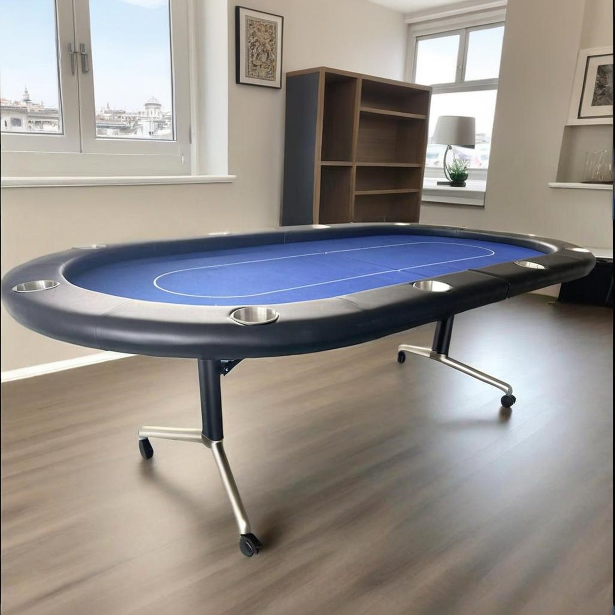 INO Design 94' Fodable Poker Table for 10 players, Blue - Grand Goldman