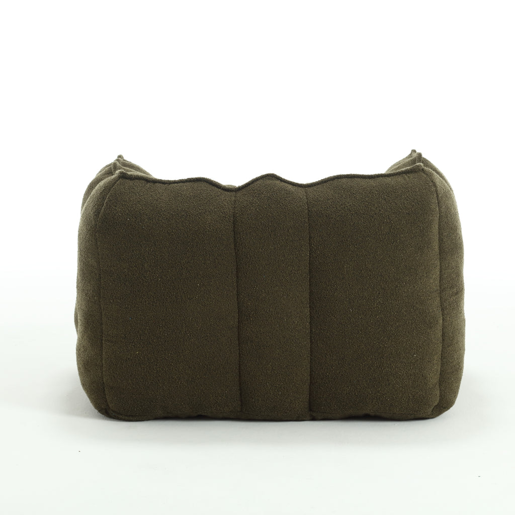 Soft Chenille Bean Bag Chair with High Resilient Foam for Living Room and Bedroom, Comfortable Square Lazy Sofa with Footstool for Adults - Grand Goldman Shop