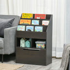 HOMCOM Kids Bookcase Multi-Shelf Rack Organizer with Storage Drawer for Books, Playroom, Brown | Premium Home Decor - Grand G