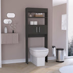 Madrid  Over The Toilet Cabinet, Double Door, Two Shelves -Black - Grand Goldman
