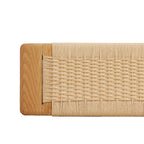 (1.2M) Woven Design Natural Oak Wood Dining Bench Bed Bench for Dining Room, Bedroom, Bathroom - Grand Goldman Shop