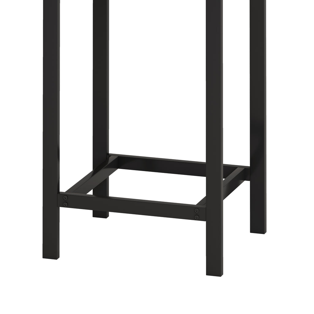 Modern Design Kitchen Dining Table, Pub Table, Long Dining Table Set with 3 Stools, Convenient Hanging Stool Design, Natural+Black,(Same SKU:W757P146463) - Grand Goldman Shop