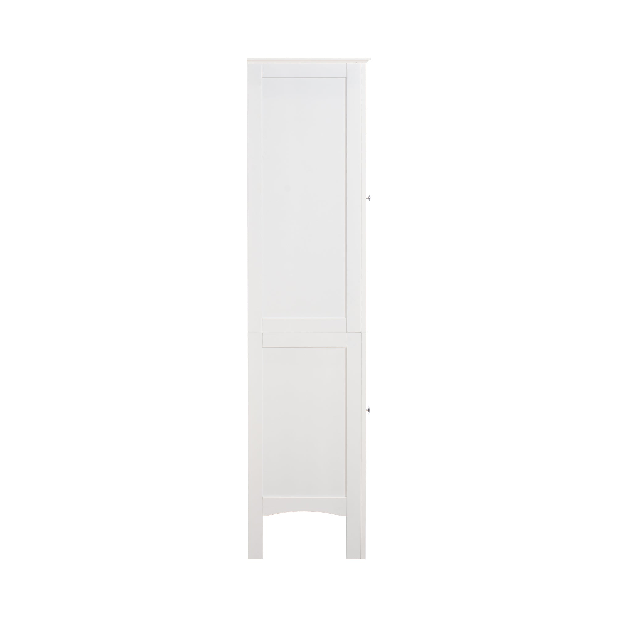 Tall Narrow Tower Freestanding Cabinet with 2 Shutter Doors 5 Tier Shelves for Bathroom, Kitchen ,Living Room ,Storage Cabinet,White - Grand Goldman Shop