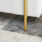 Elegant Upholstered Linen Storage Bench with Cylindrical Arms and Iron Legs, White - Grand Goldman Shop
