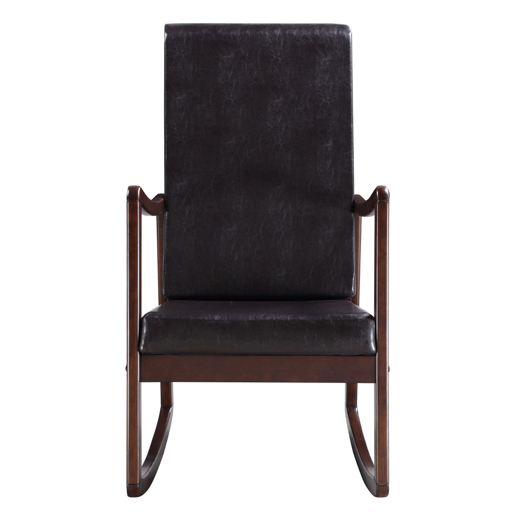 Dark Brown and Espresso Rocking Chair with Armrest - Grand Goldman Shop