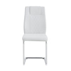 Modern Dining Chairs with Faux Leather Padded Seat Upholstered Chair with Metal Legs Design Set of 6 White PU - Grand Goldman Shop