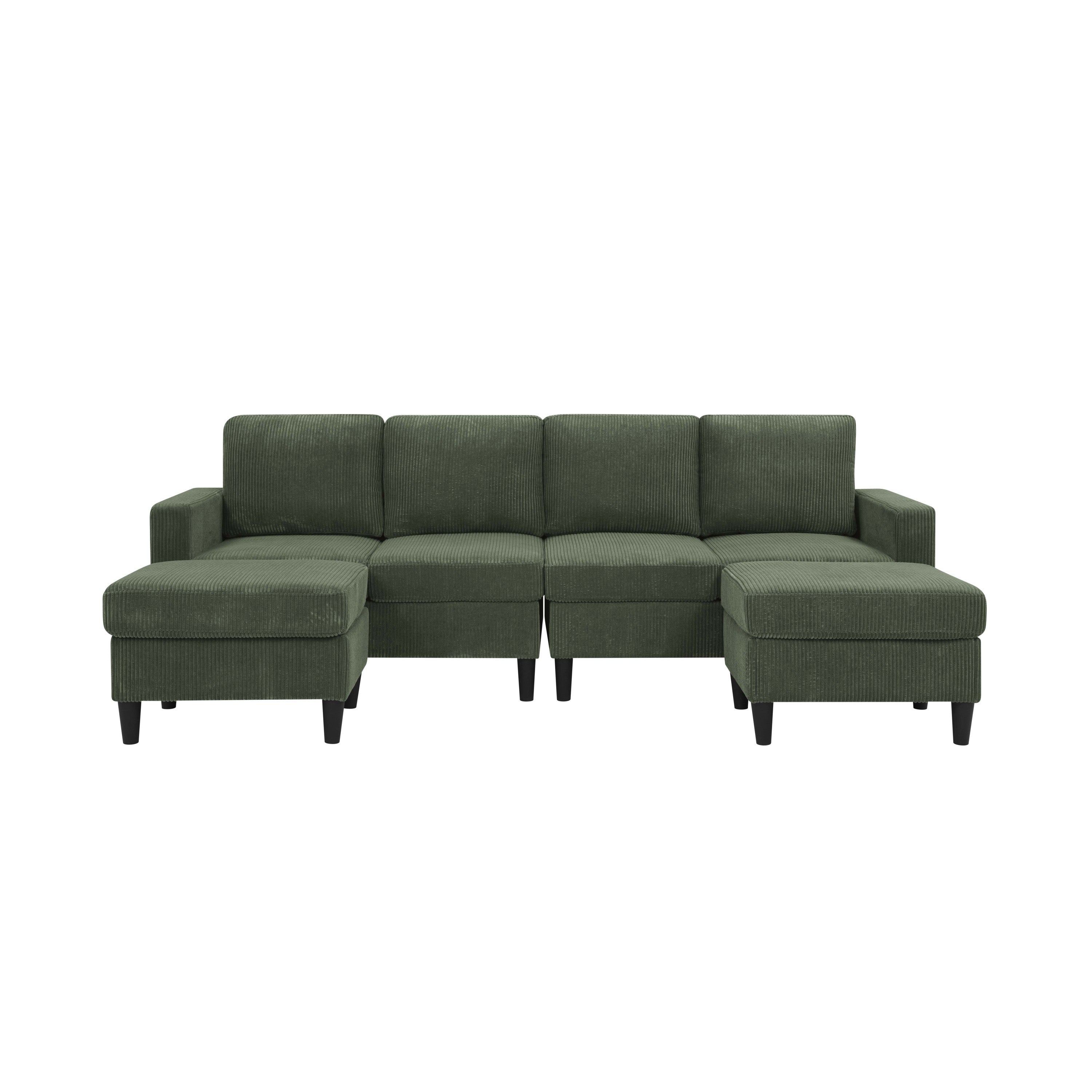 Cordory Upholstered Modular Sectional with 2 Ottomans - Grand Goldman Shop