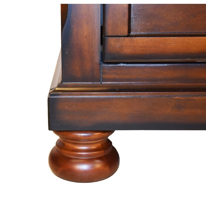 Baltimore Queen 5 Pc Storage Bedroom Set made with Wood in Dark Walnut - Grand Goldman Shop