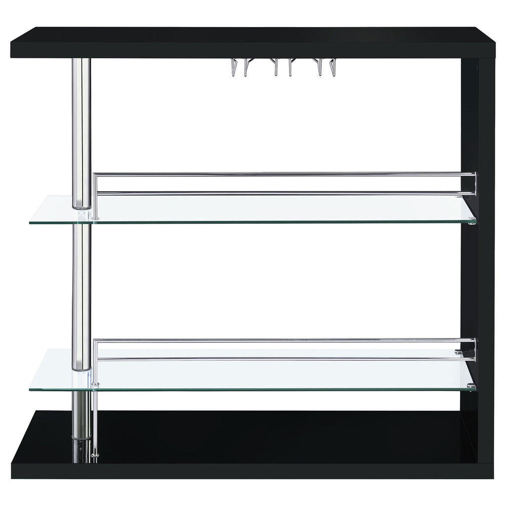 Gilbert Black High Gloss Bar Shelf - Grand Goldman Shop