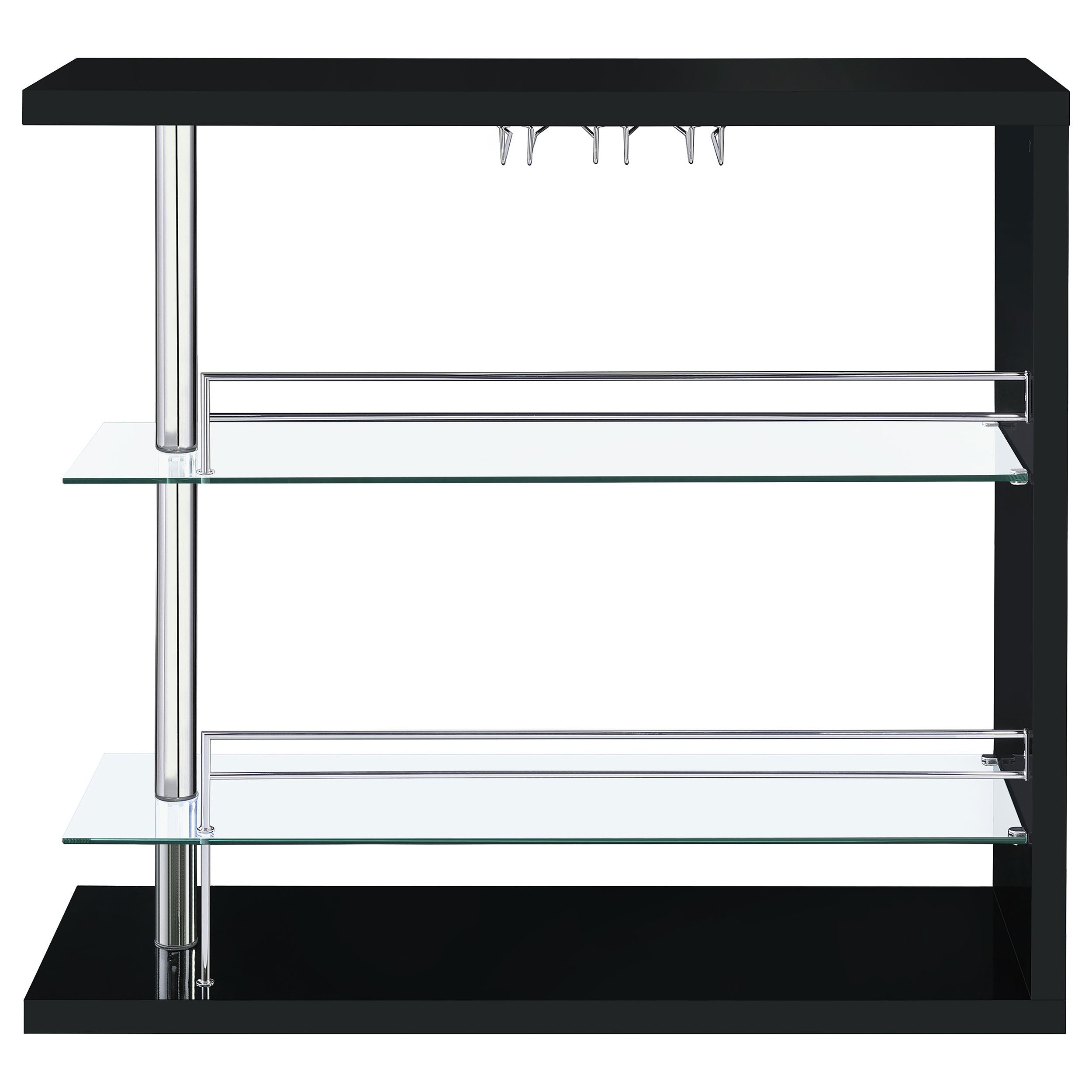 Gilbert Black High Gloss Bar Shelf - Grand Goldman Shop