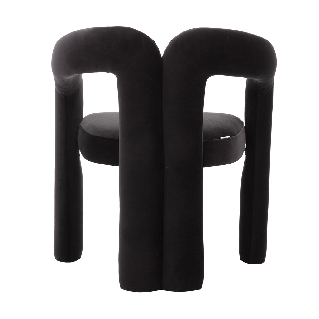 Contemporary Designed Velvet Fabric Upholstered Accent/Dining Chair /Barrel Side Chairs Kitchen Armchair for Living Room set of 2 (Black Velvet) - Grand Goldman Shop