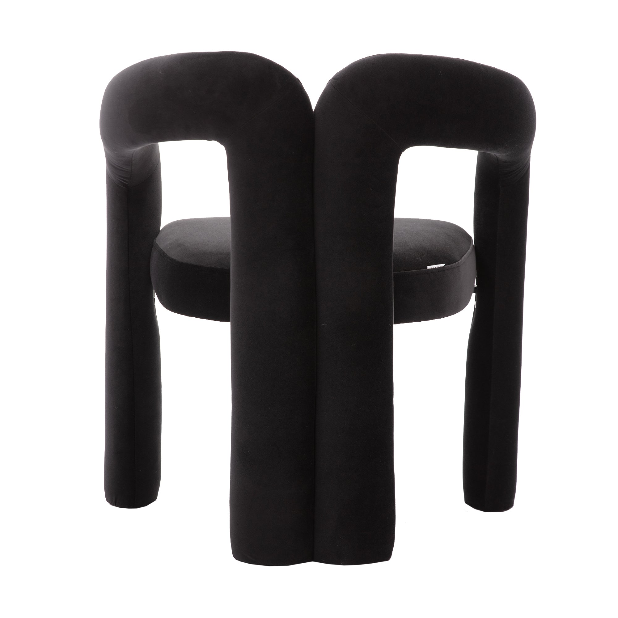 Contemporary Designed Velvet Fabric Upholstered Accent/Dining Chair /Barrel Side Chairs Kitchen Armchair for Living Room set of 2 (Black Velvet) - Grand Goldman Shop