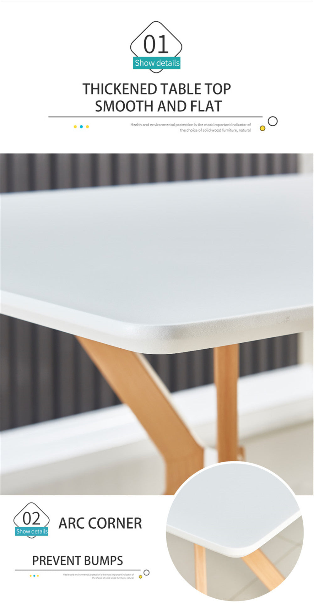 Modern Minimalist StyleDining Table MDF Anti-Scratch Top Metal Shelf Metal Heat Transfer Legs Leveling Feet For Dining Room Kitchen Office Table X 1(White) - Grand Goldman Shop