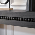 Modern Black Engineered Wood Console Table with Real Wood Bead Trim - Farmhouse Entryway Sofa Table for Living Room, Hallway - Grand Goldman Shop