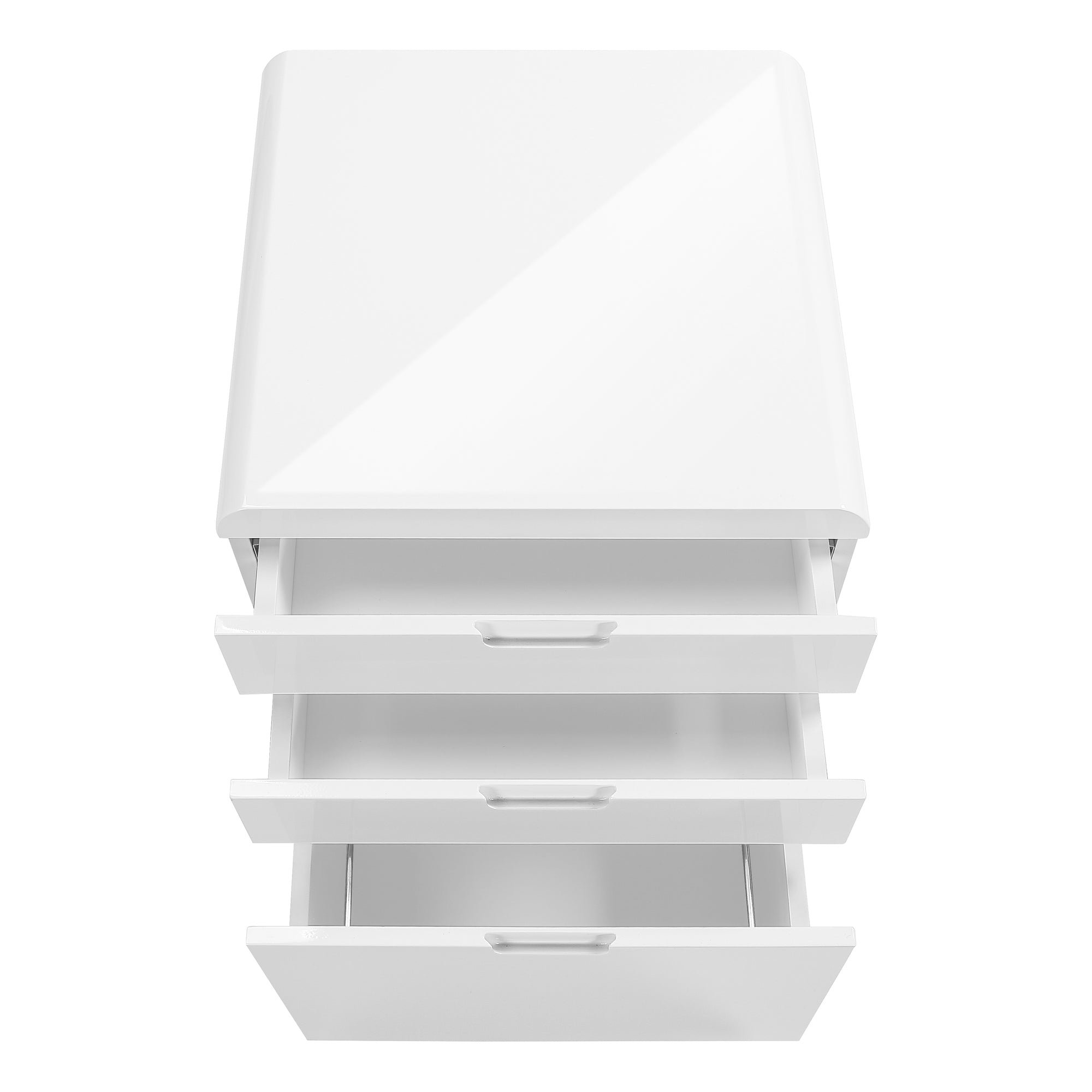 File Cabinet, Rolling Mobile, Storage Drawers, Printer Stand, Office, Work, Glossy White Laminate, Contemporary, Modern | Pre