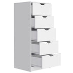 Dresser Kamran, Five Drawer Narrows, White Finish - Grand Goldman Shop