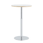 Rock slab circular tabletop non adjustable (39 inches high) bar table, bar table with silver legs and base (white) - Grand Goldman Shop