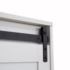 Tall Bedroom Armoire Wardrobe Closet Clothing Storage Cabinet with Hanging Rod Barn Door Drawers Open Shelves - Grand Goldman Shop