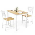 Dining Table Set, Bar Table with 2 Dining chairs, Kitchen Table Counter with Chairs, Industrial for Kitchen Breakfast Table, Living Room, Party Room,Natural and White,35.4″L x23.6″W x 29.7″H - Grand Goldman Shop