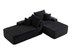 69' Cloud Sectional Couch, L-Shape Chaise with R-Shape Chaise with Deep Seat and Comfortable 2 Seater Couch for Modern Living Room,(Plush  Fabric),Black - Grand Goldman Shop