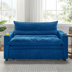 Convertible Sofa Bed, 3-in-1 Multi-Functional Velvet Sleeper Couch Pull-Out Bed, 47'' Loveseat Chaise Lounge with Adjustable Backrest , Living Room, Small Space - Grand Goldman Shop