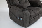 Old age electric lift chair, flat high density foam electric sofa, with heating and massage functions, can tilt to 180 degrees, 2 pocket cup holders, 2 remote controls, 4 OKIN motors - Grand Goldman Shop