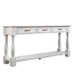 63inch Long Wood Console Table with 3 Drawers and 1 Bottom Shelf for Entryway Hallway Easy Assembly Extra-thick Sofa Table (Antique White) - Grand Goldman Shop