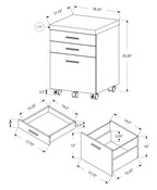 File Cabinet, Rolling Mobile, Storage Drawers, Printer Stand, Office, Work, White Laminate, Contemporary, Modern | Premium Ho